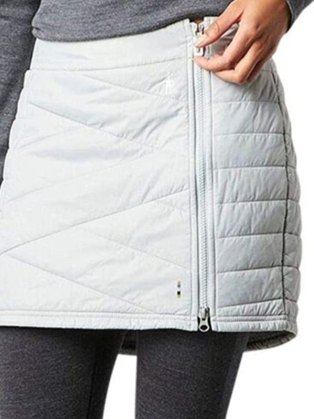 Smartwool Smartloft 120 Puffer Mini Skirt - Womens Small, White Ash